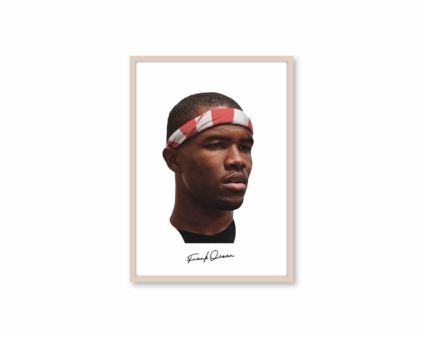 Big Head Retro Frank Ocean White Portrait