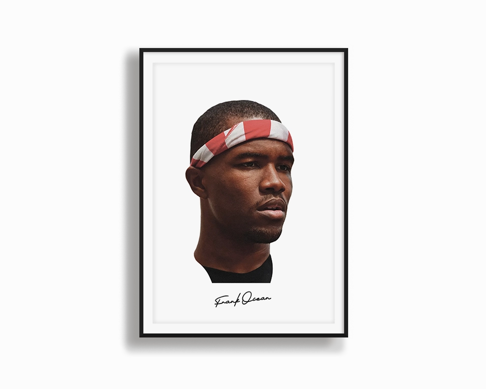 Big Head Retro Frank Ocean White Portraitnordic style wall decor