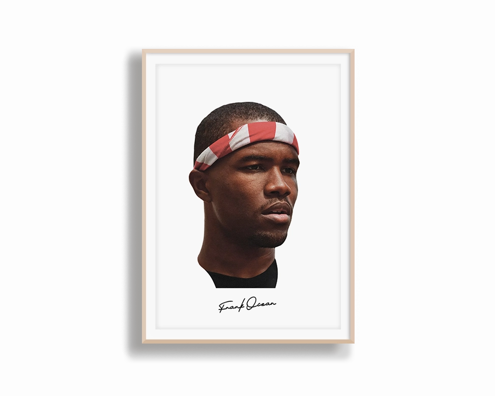 Big Head Retro Frank Ocean White Portrait