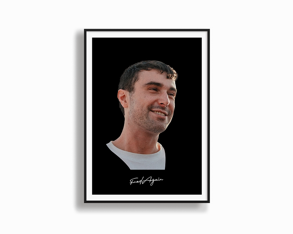Big Head Retro Fred Again Black Portrait