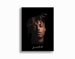Big Head Retro Juice WRLD Black Portraitmodern abstract painting decor