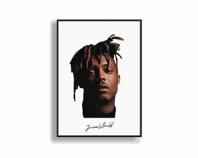 Big Head Retro Juice WRLD White Portraitnordic style wall decor