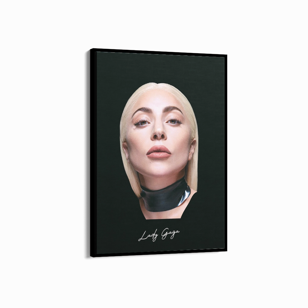 Big Head Retro Lady Gaga Black Portrait