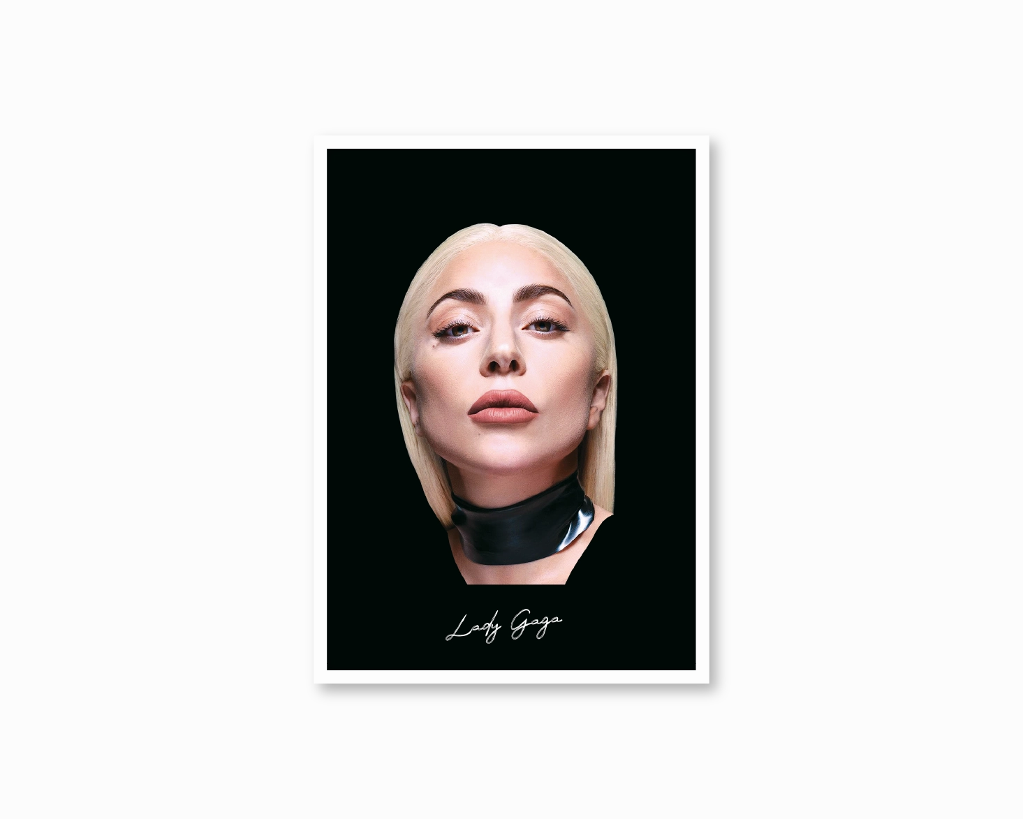 Big Head Retro Lady Gaga Black Portrait