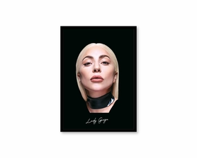 Big Head Retro Lady Gaga Black Portraitmodern abstract painting decor