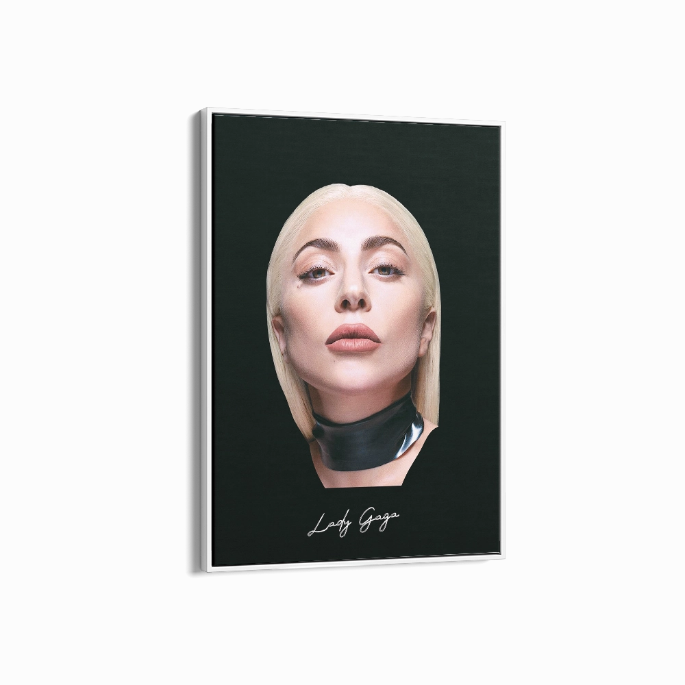 Big Head Retro Lady Gaga Black Portrait