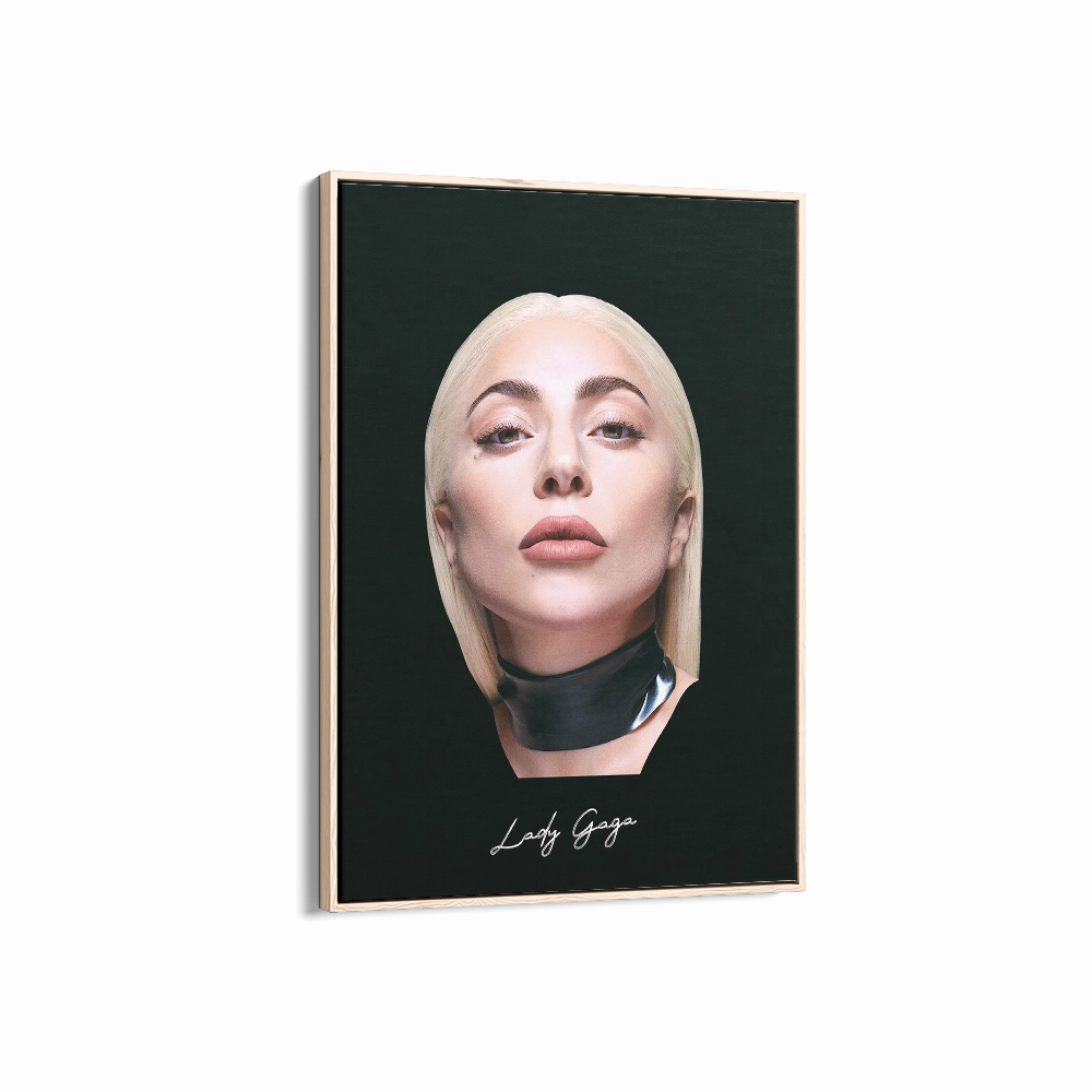 Big Head Retro Lady Gaga Black Portrait