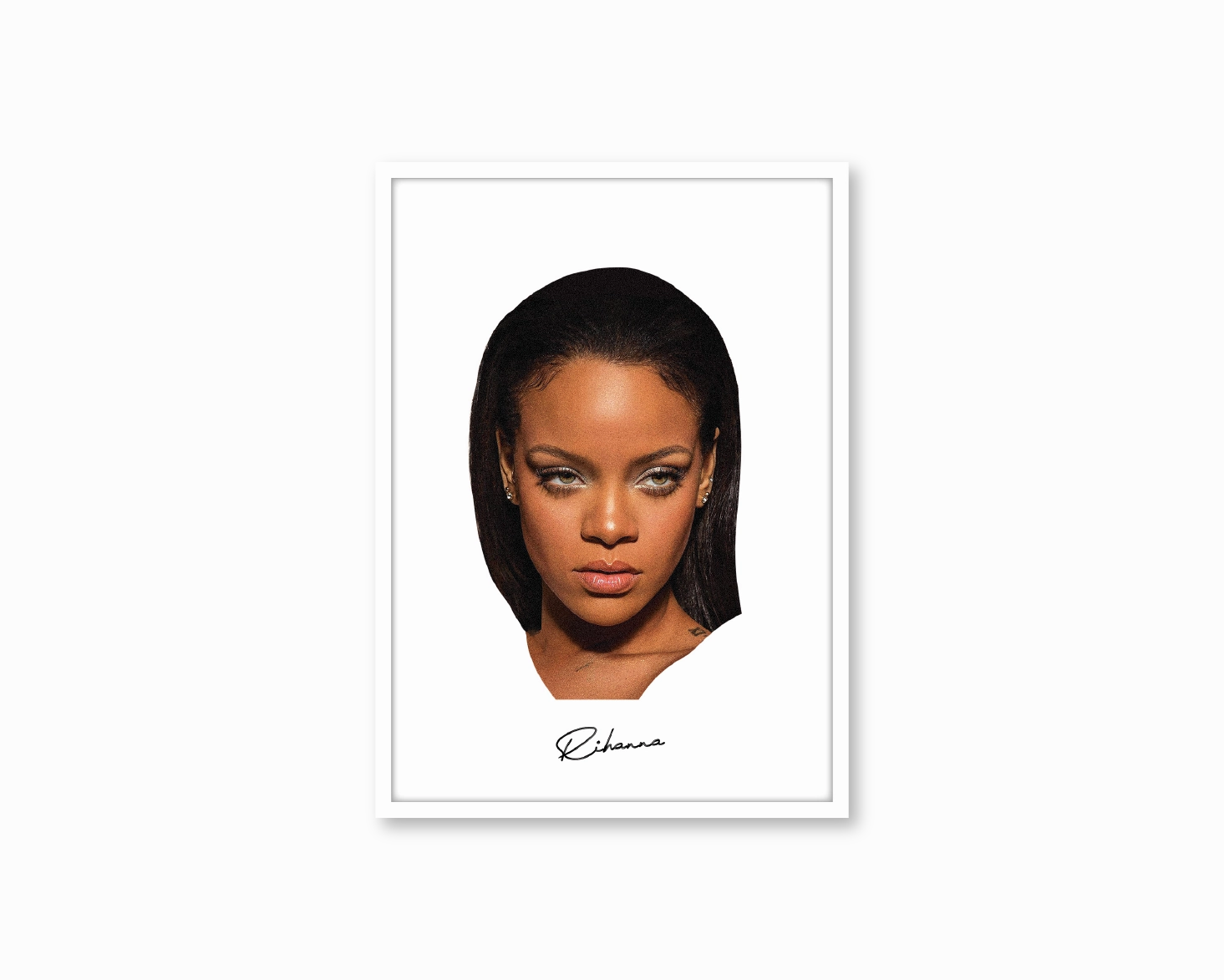 Big Head Rihanna White Portrait