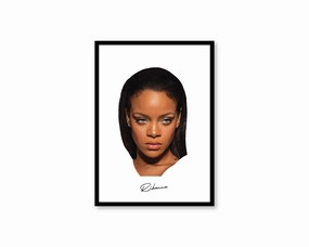 Big Head Rihanna White Portraitmodern abstract painting decor