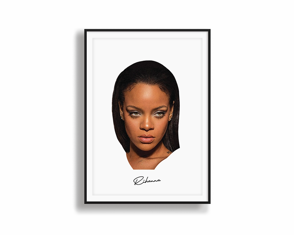 Big Head Rihanna White Portrait