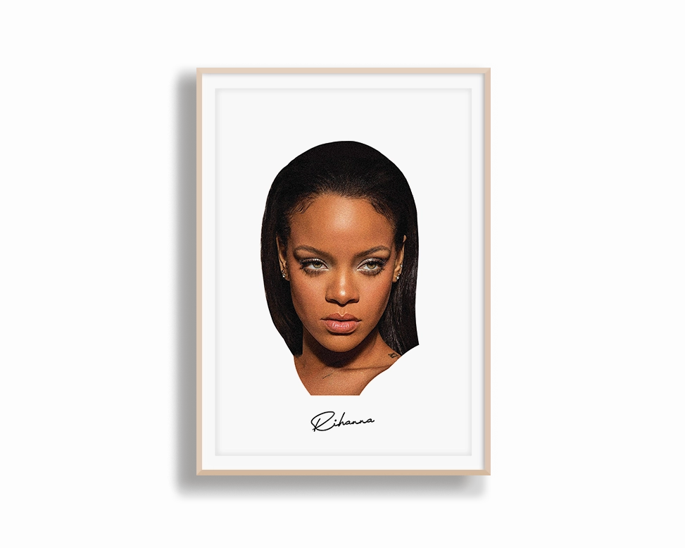 Big Head Rihanna White Portrait
