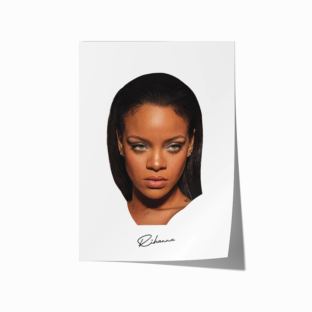 Big Head Rihanna White Portrait