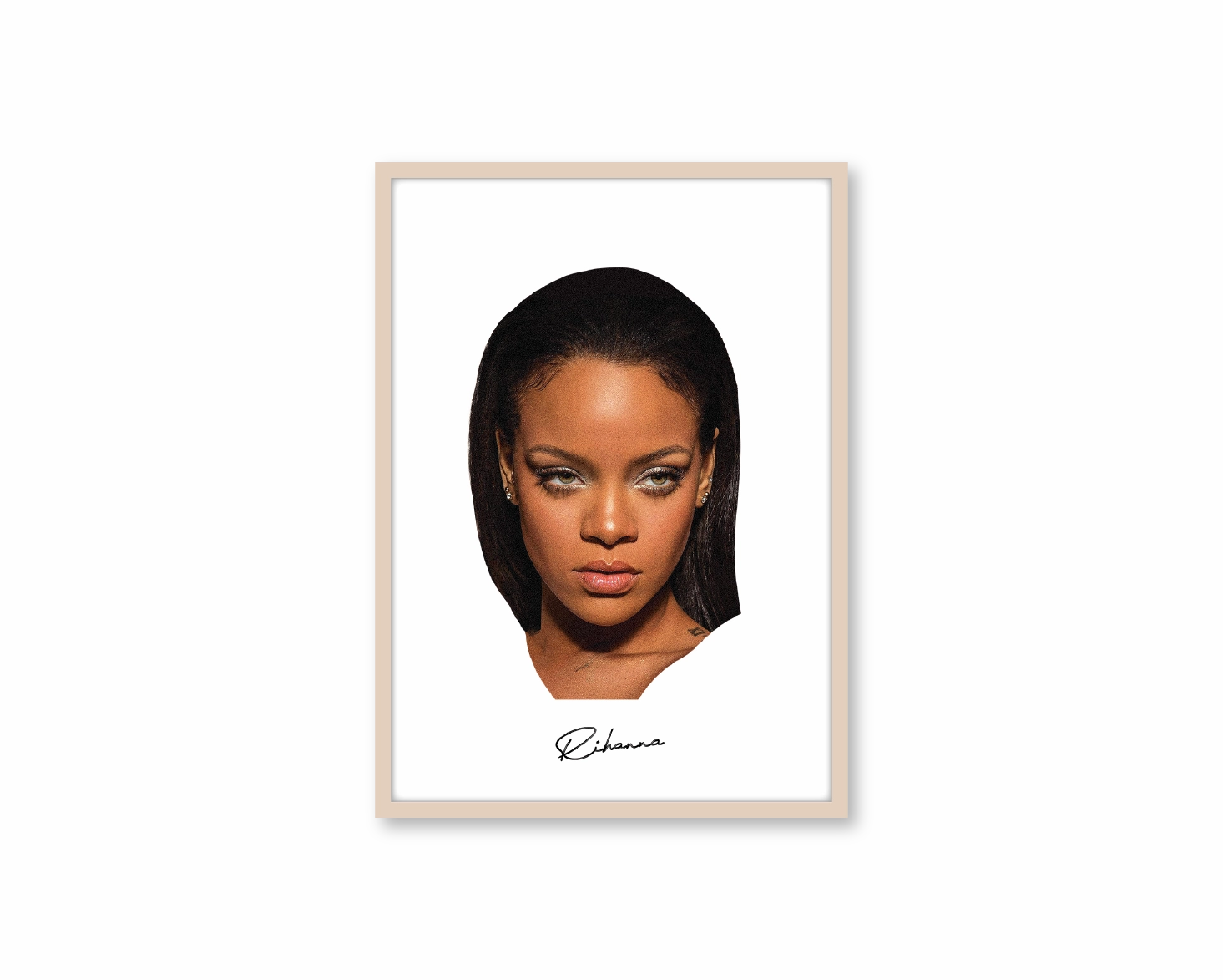Big Head Rihanna White Portrait
