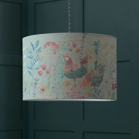 Bilbury Flock Eva Lamp Shade Robins Eggreplacement lampshade,White Linen Drum Lampshade for Table or Floor Lamp