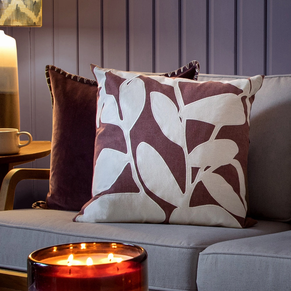 Birch Embroidered Feather Cushion Mauvebedding sets ,throw blankets 