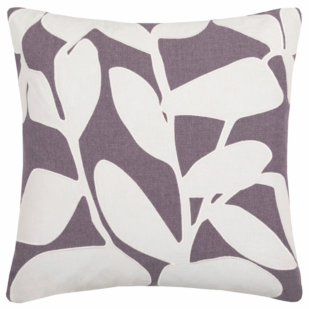 Birch Embroidered Feather Cushion Mauve