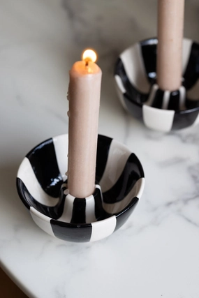 Black & White Stripe Bowl Candlestick Holderscented candle ,decorative candle 