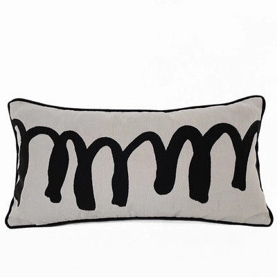 Black And White Pattern Bed Cushion Set