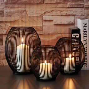 Black Cage Lantern Candle Holderhome decoration ,modern home decor 