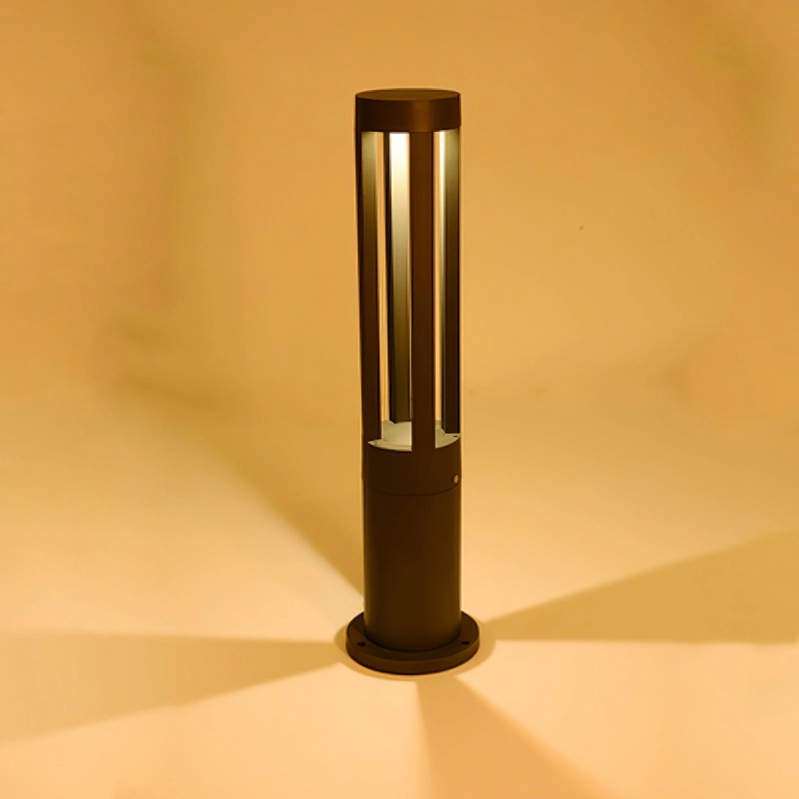Black Cylindrical Garden Outdoor Light