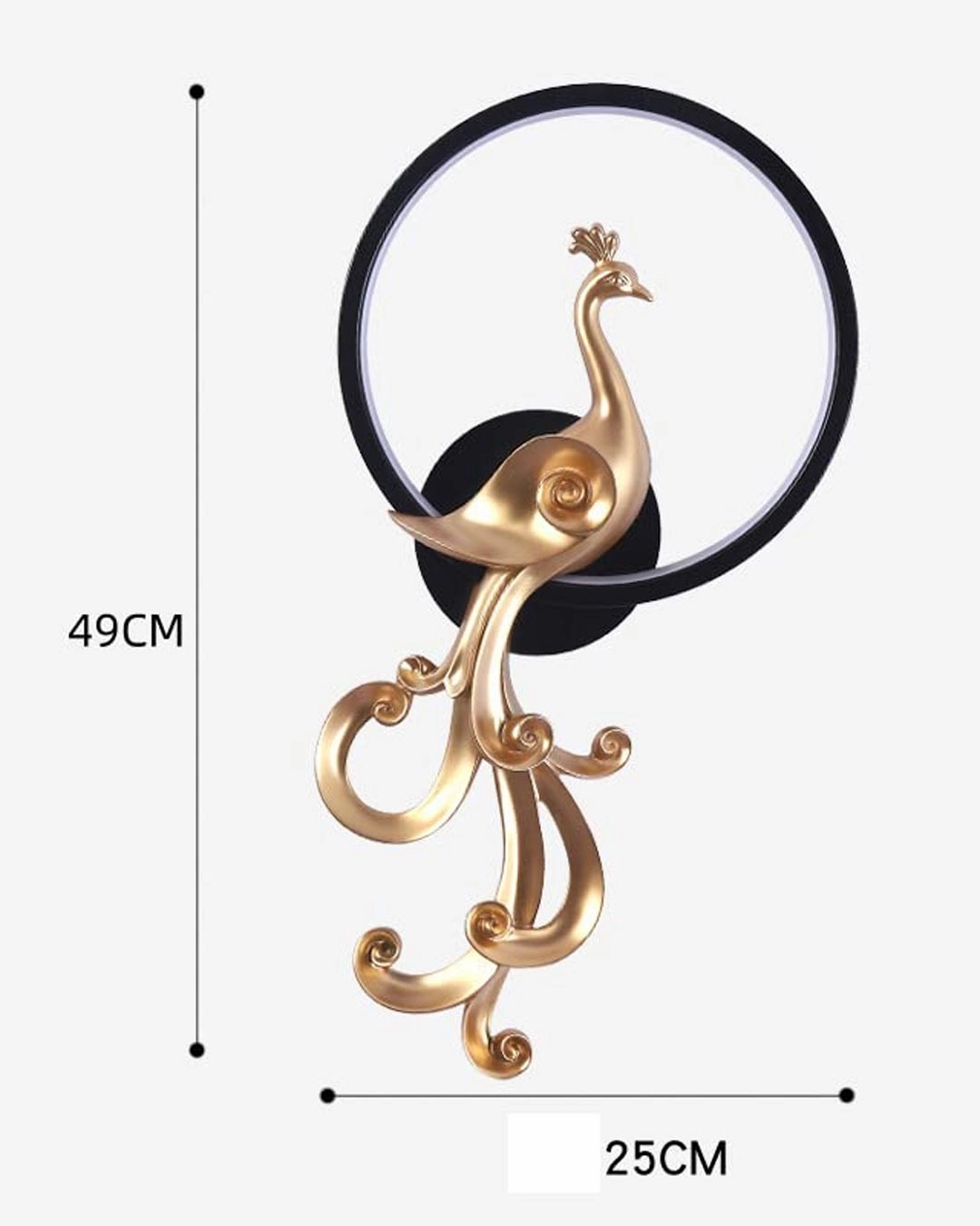 Black Gold Bird LED Wall Light