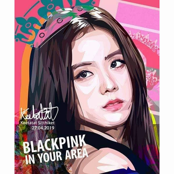 Blackpink Jisoo Korea Pop Art Poster Wall Decoration Drawingmodern abstract painting decor
