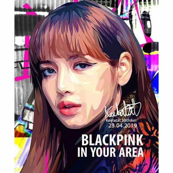 Blackpink Lisa Korea Pop Art Poster Wall Decoration Drawingmodern abstract painting decor