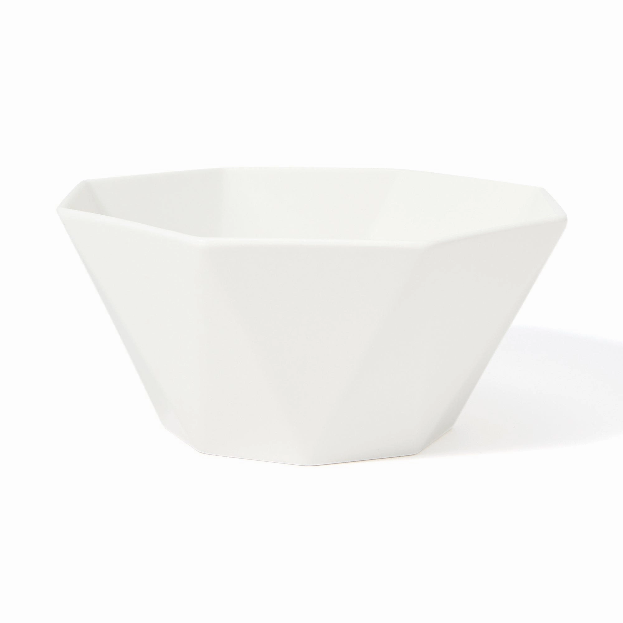 Blanche Bowl L Octagon  Whitehand-painted ceramic bowl