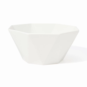 Blanche Bowl L Octagon  Whitehand-painted ceramic bowl