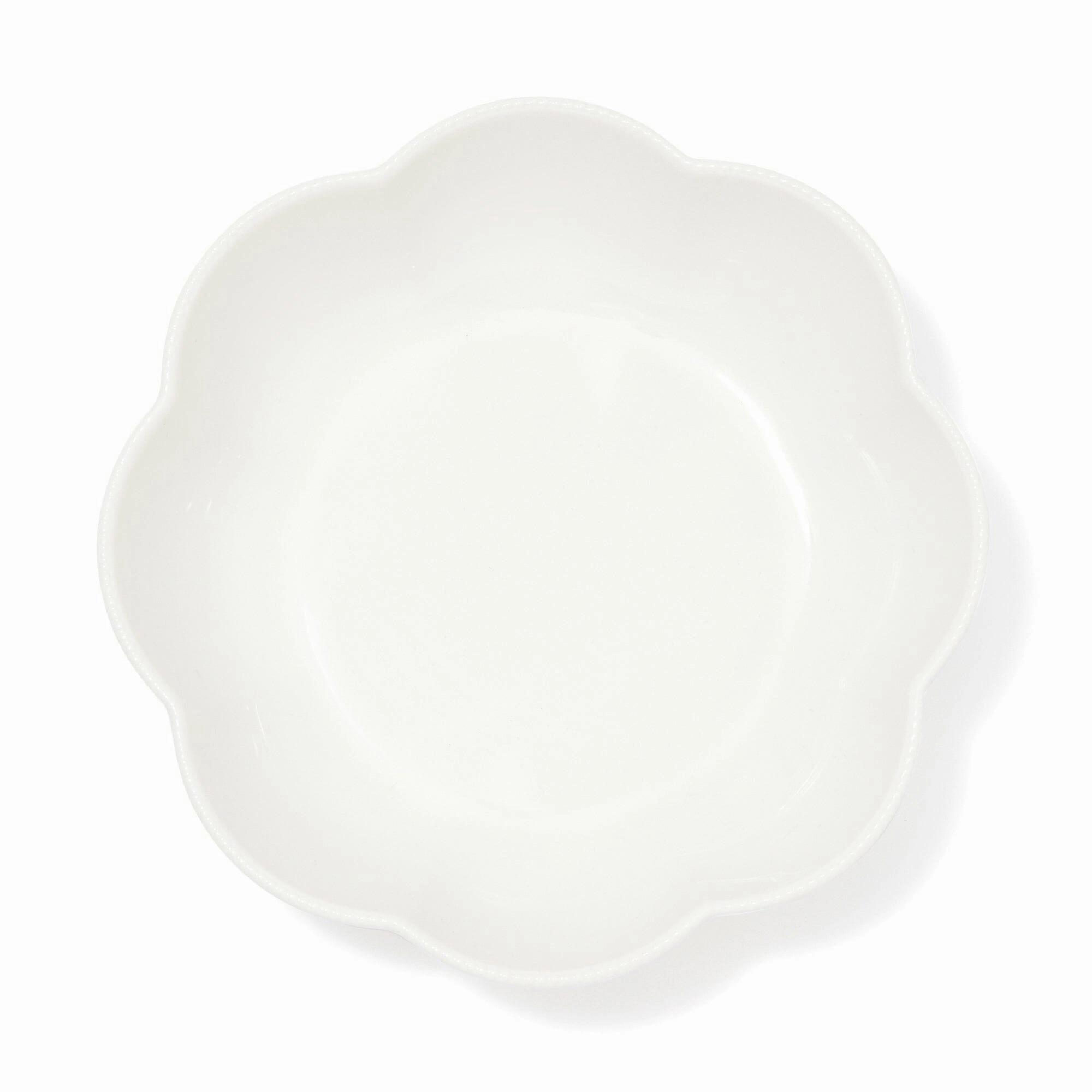 Blanche Deep Plate M Flower  Whitehand-painted ceramic bowl