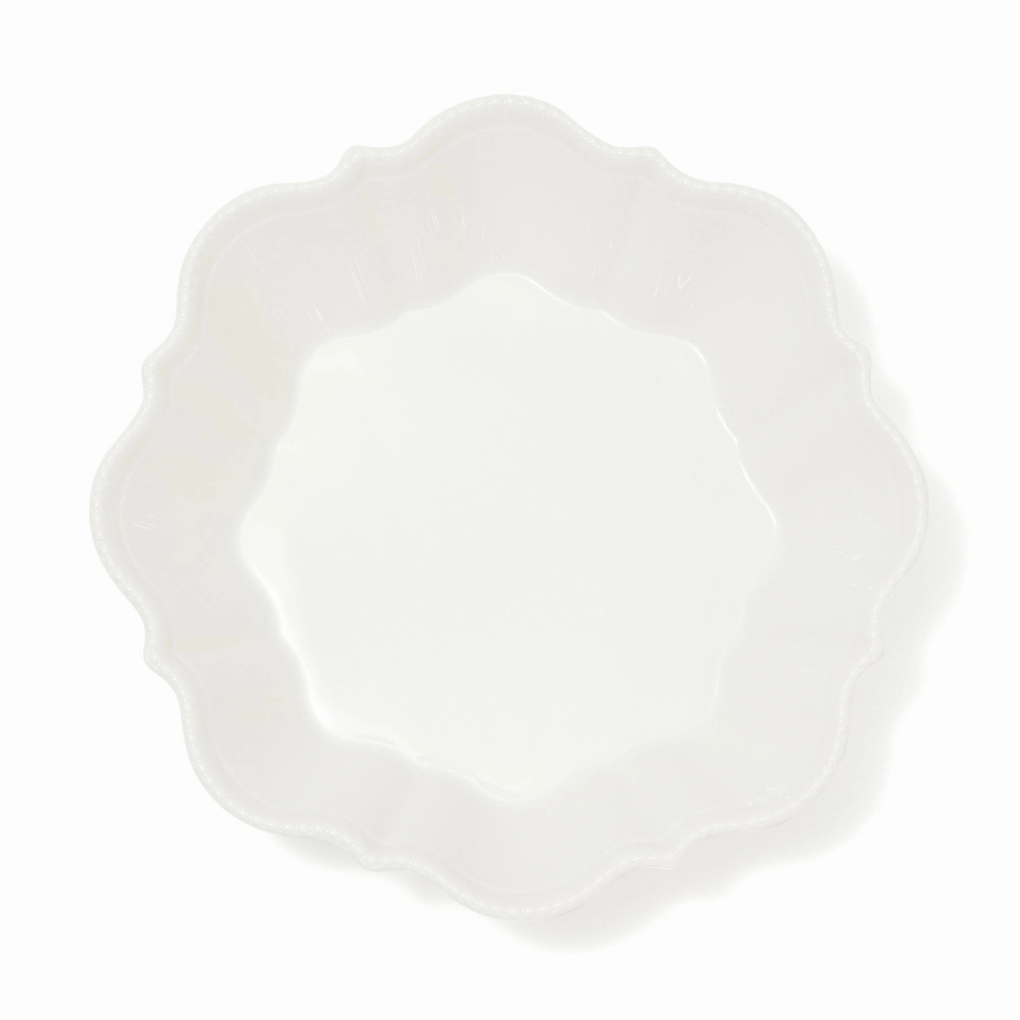 Blanche Deep Plate M Wave  Whitehand-painted ceramic bowl