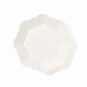Blanche Deep Plate S Wave  Whitehand-painted ceramic bowl