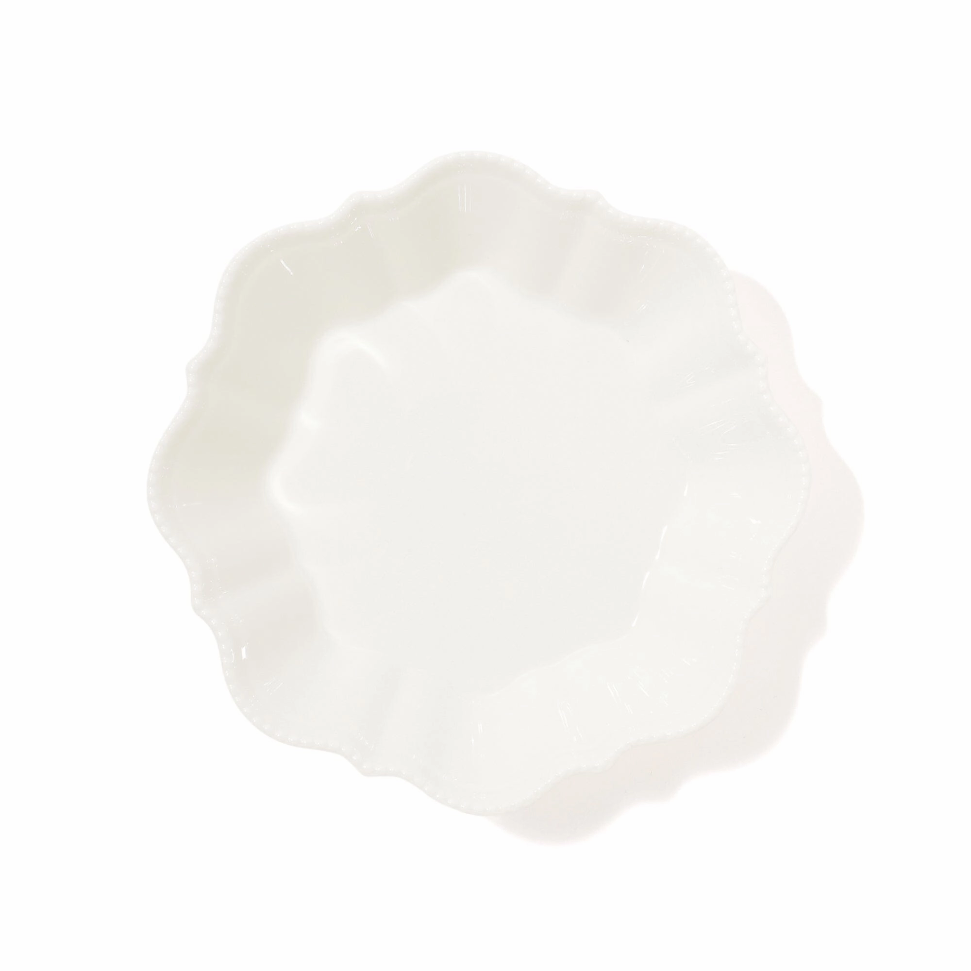 Blanche Deep Plate S Wave  Whitehand-painted ceramic bowl