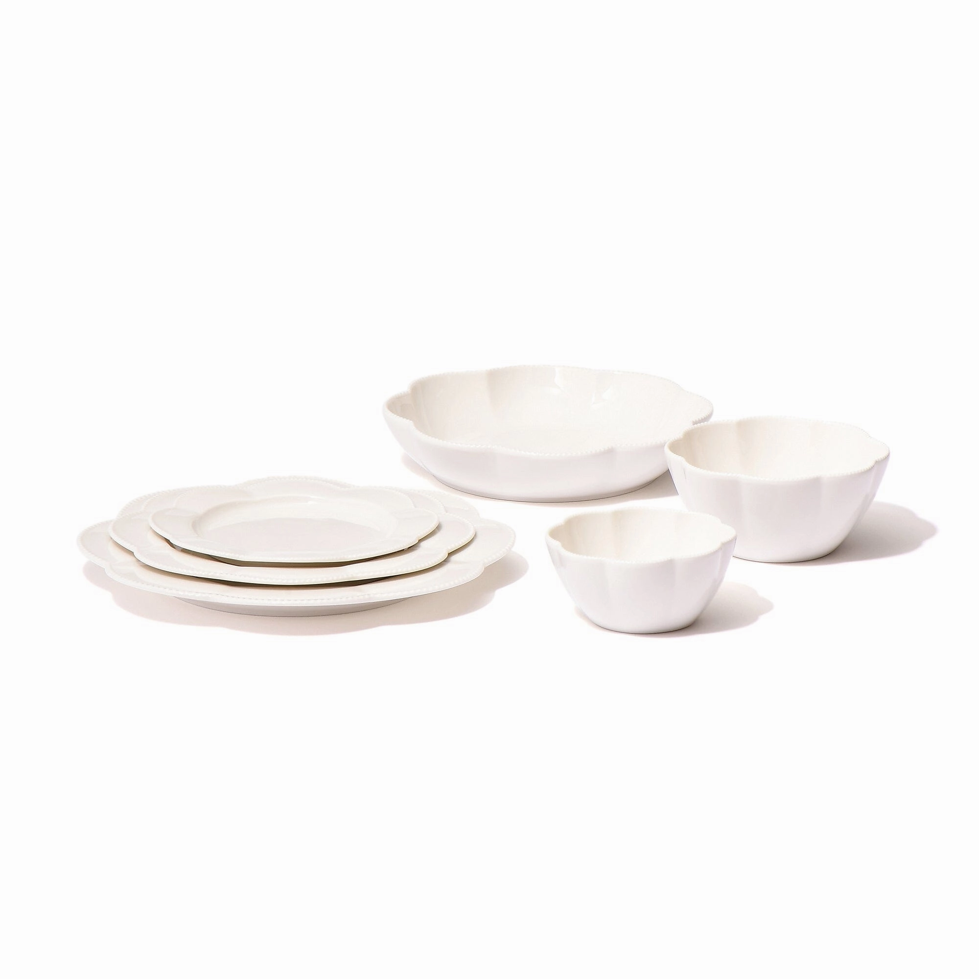 Blanche Plate Small Flower  White