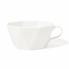Blanche Soup Cup Octagon  Whiteglass cups ,personalized mugs 