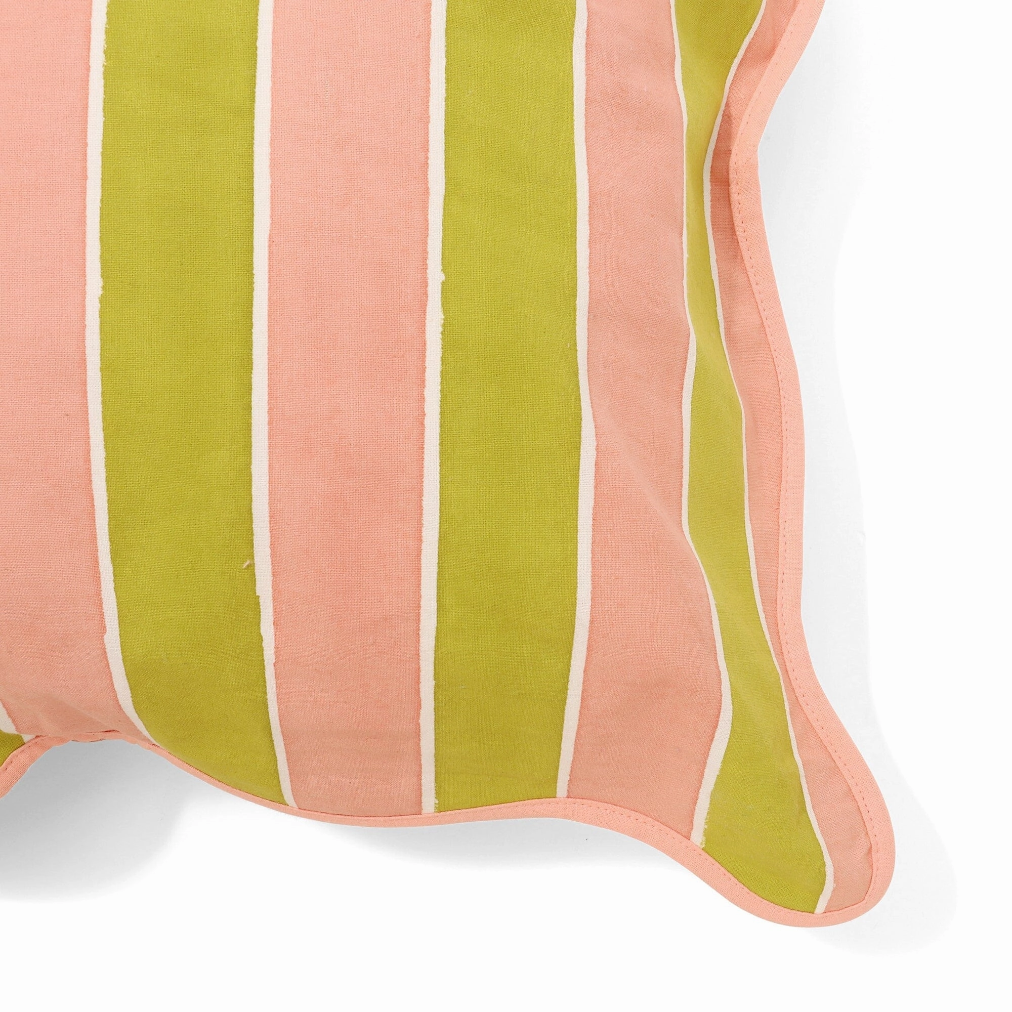 Block Print Cushion Cover 450 X 450 Pink X Green