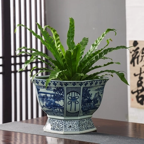 Blue and White Chinese Ceramic Plant Pothome decoration ,modern home decor 