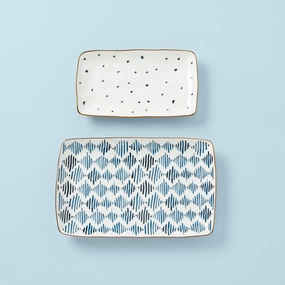 Blue Bay 2-Piece Nesting Platter Setsummer decor ,outdoor summer decor 