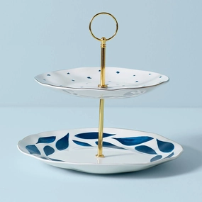 Blue Bay 2-Tiered Serversummer decor ,outdoor summer decor 