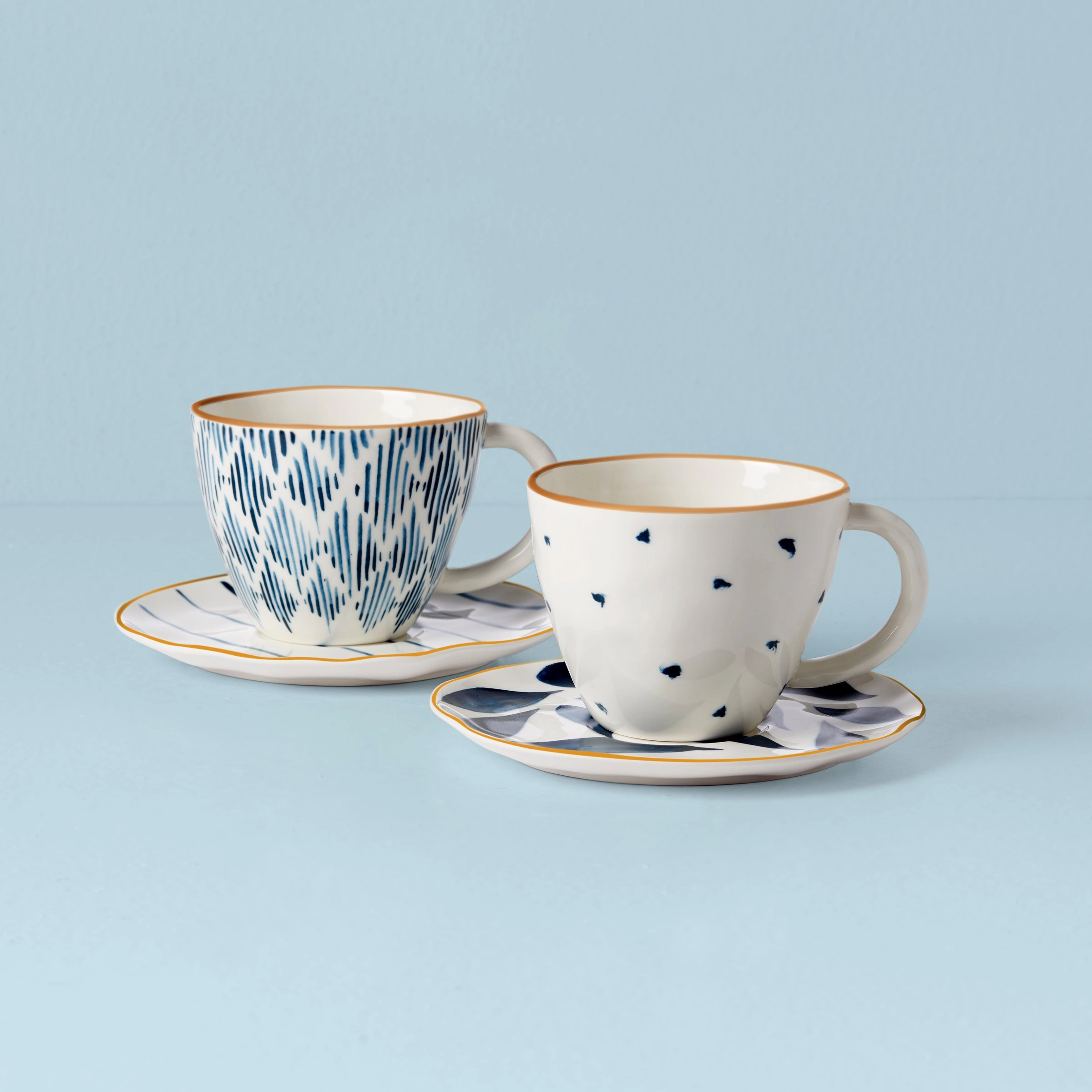 Blue Bay 4-Piece Teacup & Saucer Seteaster decorations ,easter centerpiece 