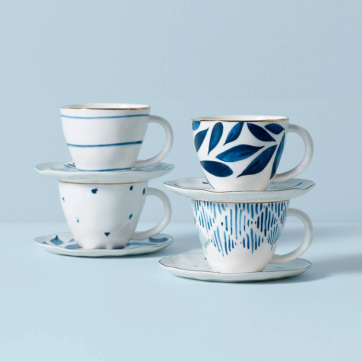Blue Bay 8-Piece Espresso Cup & Saucer Setglass cups ,personalized mugs 