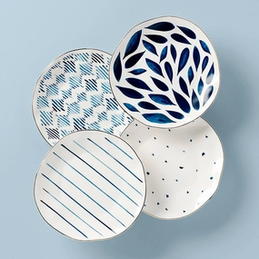 Blue Bay Dessert Plates - Set of 4summer decor ,outdoor summer decor 