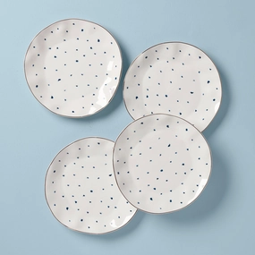 Blue Bay Dots Dinner Plates - Set of 4summer decor ,outdoor summer decor 