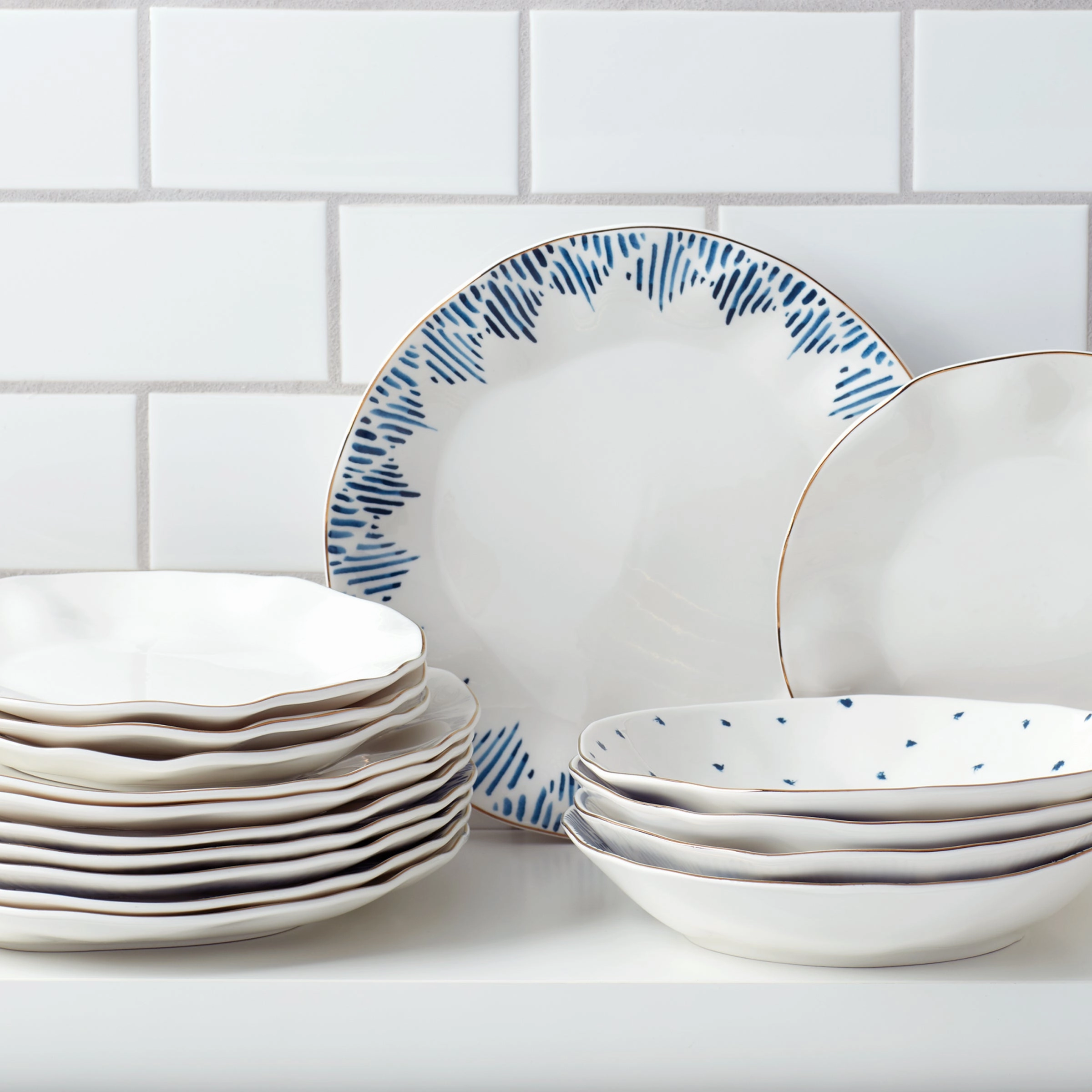 Blue Bay Ikat Dinner Plates - Set of 4