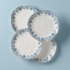 Blue Bay Ikat Dinner Plates - Set of 4summer decor ,outdoor summer decor 