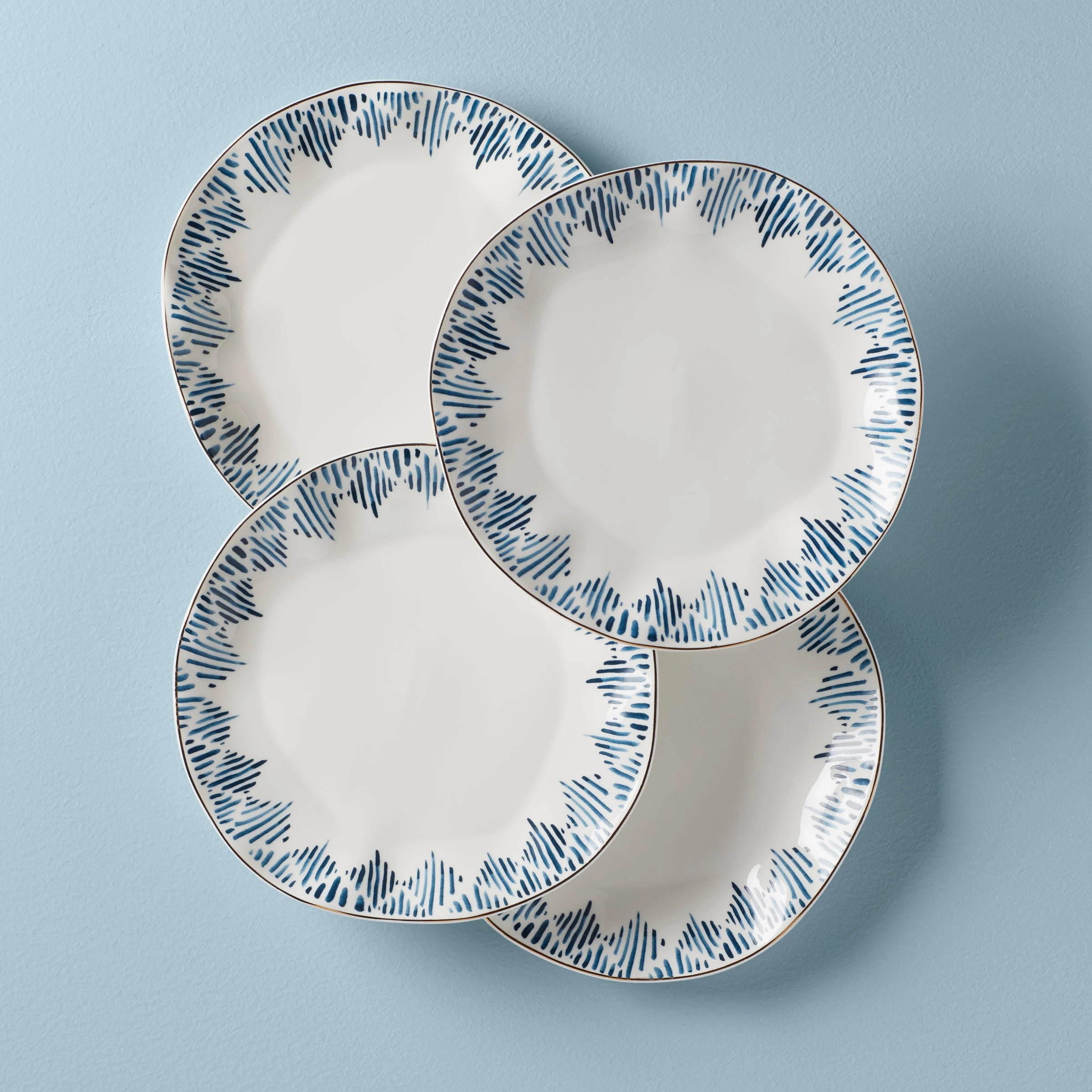 Blue Bay Ikat Dinner Plates - Set of 4summer decor ,outdoor summer decor 