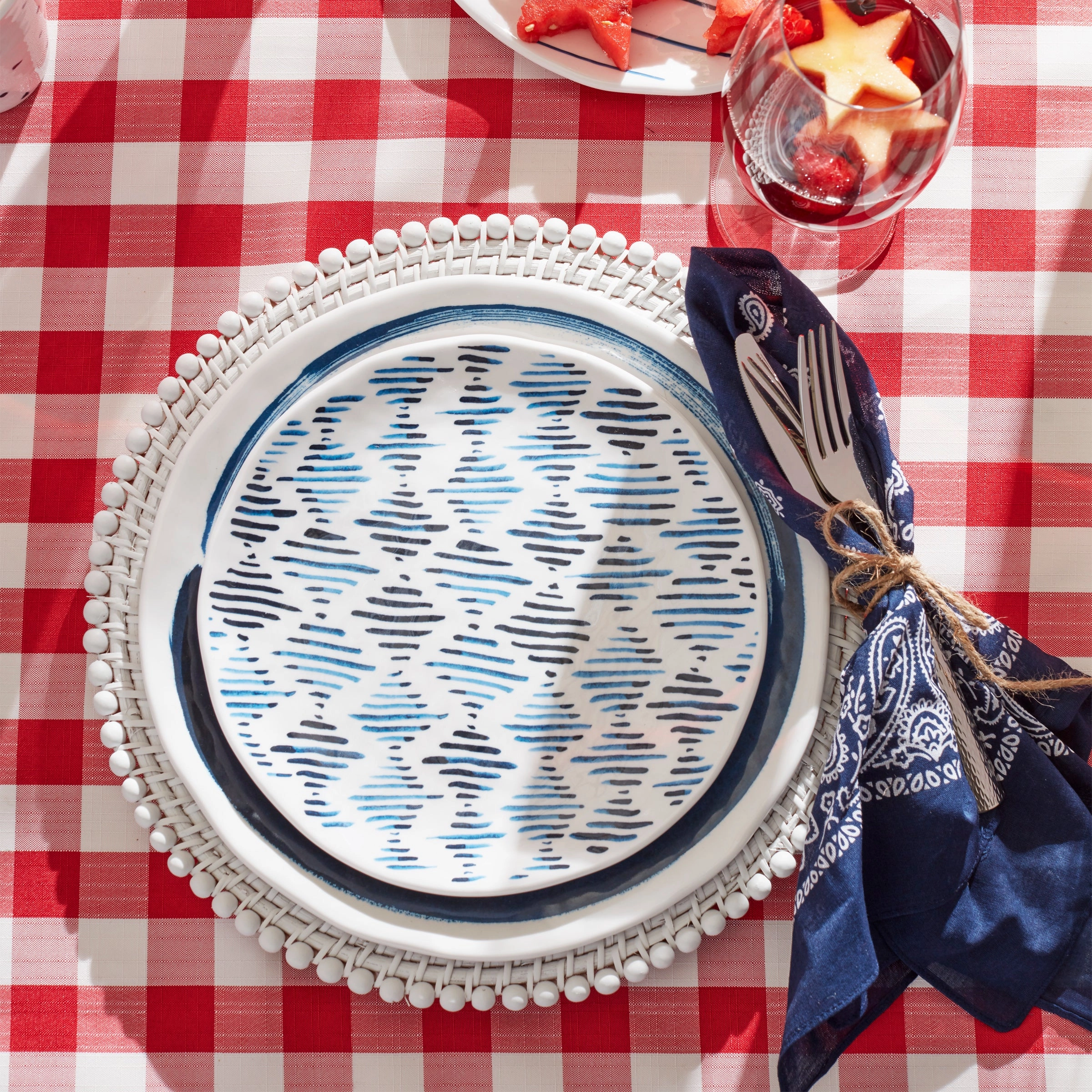 Blue Bay Melamine Dinner Plates - Set of 4