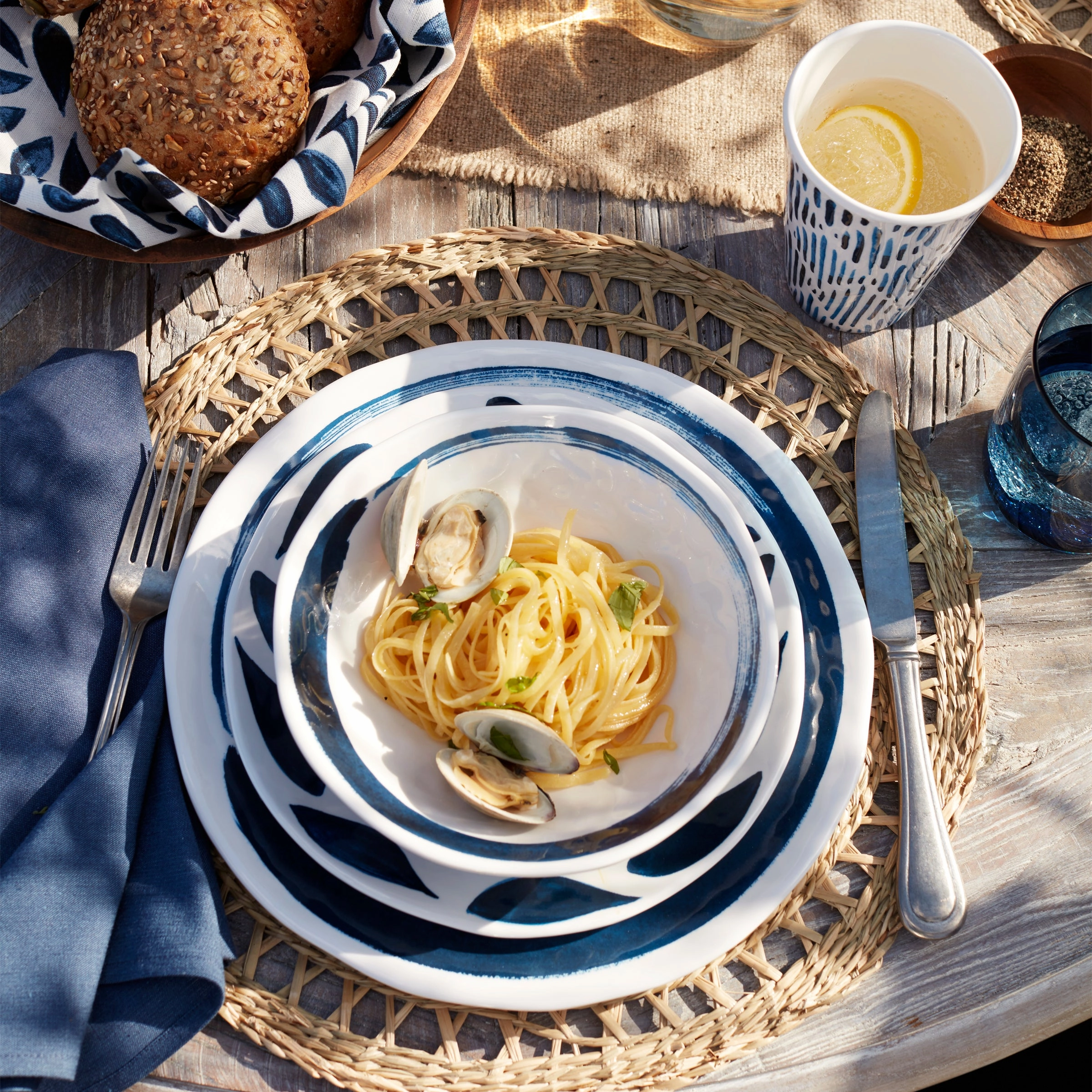 Blue Bay Melamine Dinner Plates - Set of 4