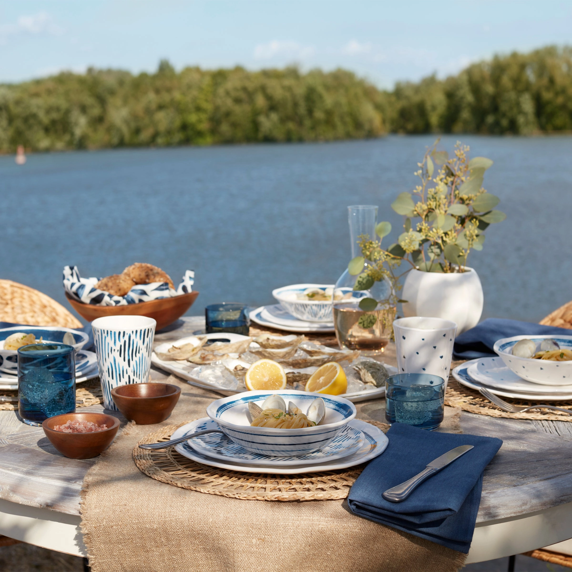 Blue Bay Melamine Dinner Plates - Set of 4