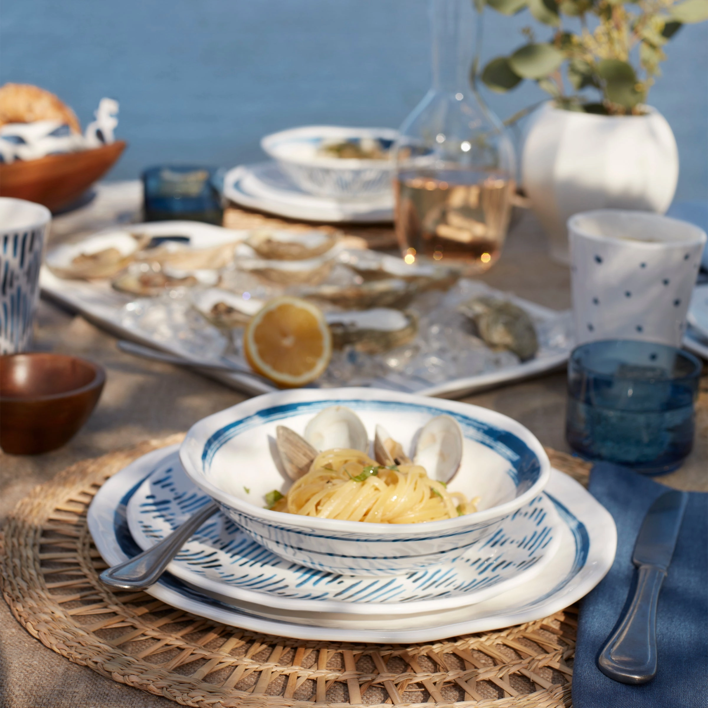 Blue Bay Melamine Dinner Plates - Set of 4